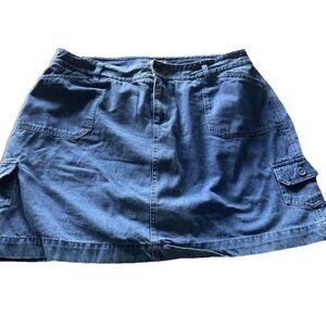 Vintage Woman Within Denim 6-Pocket Cotton Stretch Skirt Short Women’s Sz 18